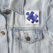 Autism Puzzle Piece Blue Vierkante Button 5,1 Cm (In situ)
