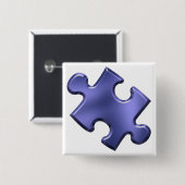 Autism Puzzle Piece Blue Vierkante Button 5,1 Cm (Voorkant /achterkant)