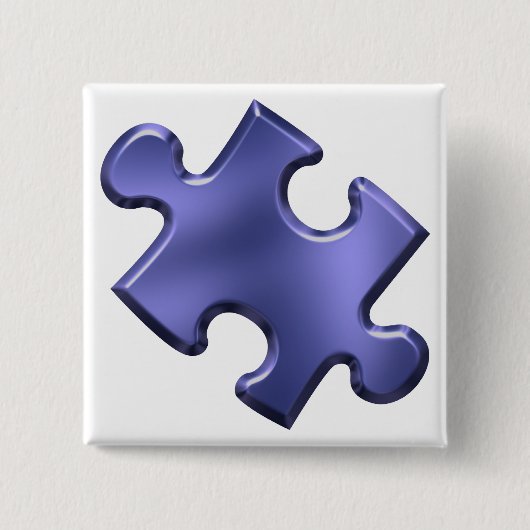 Autism Puzzle Piece Blue Vierkante Button 5,1 Cm (Voorkant)
