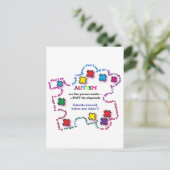 Autism Puzzle Piece Briefkaart (Staand voorkant)