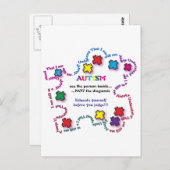 Autism Puzzle Piece Briefkaart (Voorkant / Achterkant)