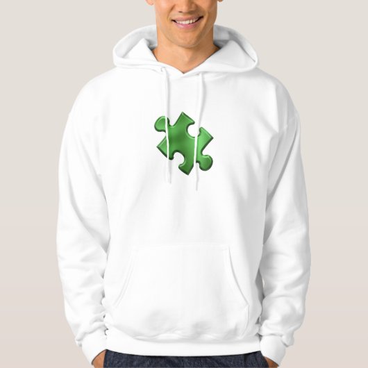 Autism Puzzle Piece Green Hoodie (Voorkant)