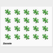 Autism Puzzle Piece Green Ronde Sticker (Vel)