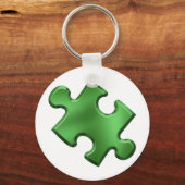 Autism Puzzle Piece Green Sleutelhanger (Voorkant)
