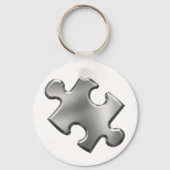 Autism Puzzle Piece Silver Sleutelhanger (Voorkant)