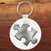 Autism Puzzle Piece Silver Sleutelhanger (Voorkant)