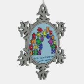 Autism Puzzle Rainbow Snowflake Ornament (Links)