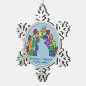 Autism Puzzle Rainbow Snowflake Ornament (Rechts)