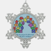 Autism Puzzle Rainbow Snowflake Ornament (Voorkant)