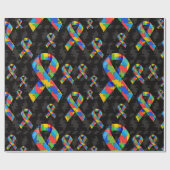 Autism Puzzle Ribbon Cadeaupapier (Vlak)