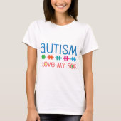 Autism Puzzle Ribbon I Love My Son T-shirt (Voorkant)