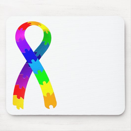 Autism Puzzle Ribbon Muismat (Voorkant)