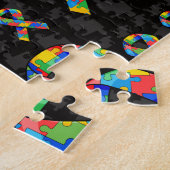 Autism Puzzle Ribbon Pattern Legpuzzel (Zijkant)