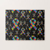 Autism Puzzle Ribbon Pattern Legpuzzel (Horizontaal)