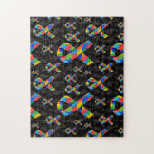 Autism Puzzle Ribbon Pattern Legpuzzel (Verticaal)