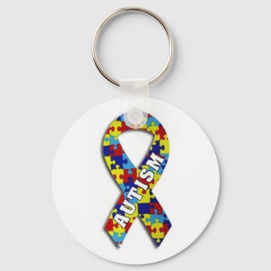 Autism Puzzle Ribbon Sleutelhanger (Voorkant)