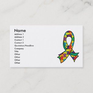 Autism Puzzle Ribbon Stylish Visitekaartje
