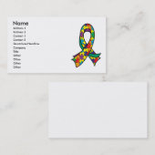 Autism Puzzle Ribbon Stylish Visitekaartje (Voorkant / Achterkant)