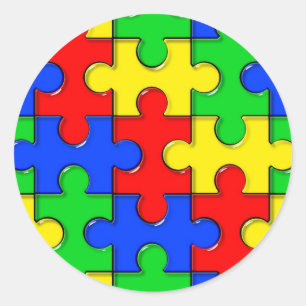 Autism Puzzle Ronde Sticker