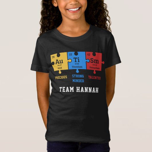 Autism Puzzle Science - Aanpasbaar gezin T-shirt (Voorkant)
