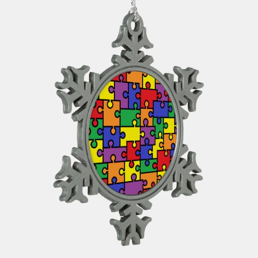 Autism Puzzle Snowflake Ornament (Links)