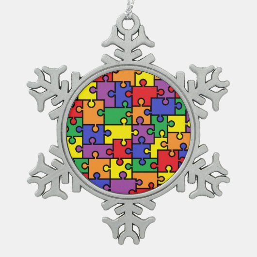 Autism Puzzle Snowflake Ornament (Voorkant)