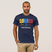 Autism Puzzles Chemistry Geek Persoonlijk Team T-shirt (Voorkant volledig)