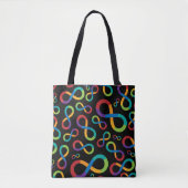Autism Rainbow Infinity Neurodiversity Tote Bag (Voorkant)