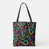 Autism Rainbow Infinity Neurodiversity Tote Bag (Achterkant)