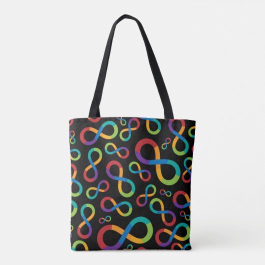 Autism Rainbow Infinity Neurodiversity Tote Bag (Achterkant)