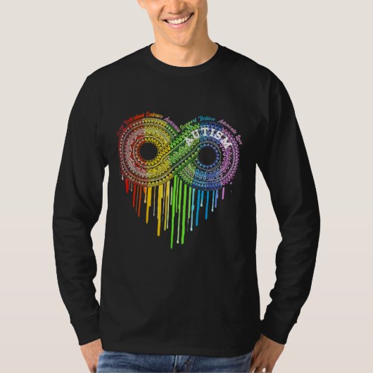 Autism Rainbow Infinity Symbol Aswareness 4 T-shirt (Voorkant)