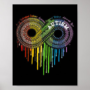 Autism Rainbow Infinity Symbol Aswareness Poster