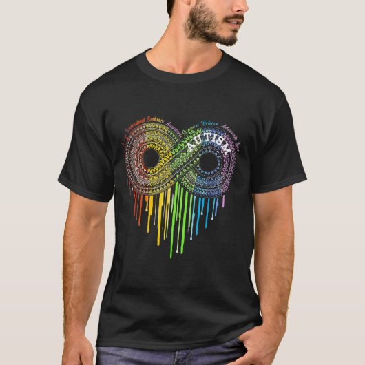 Autism Rainbow Infinity Symbol Aswareness T-shirt (Voorkant)