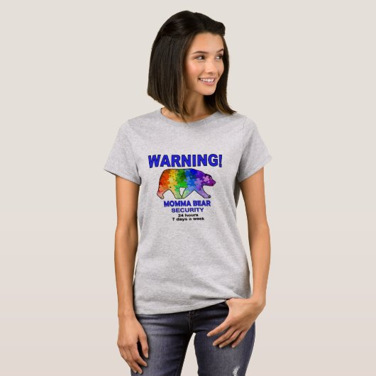 Autism Rainbow Puzzle Momma Beer T-shirt (Voorkant volledig)