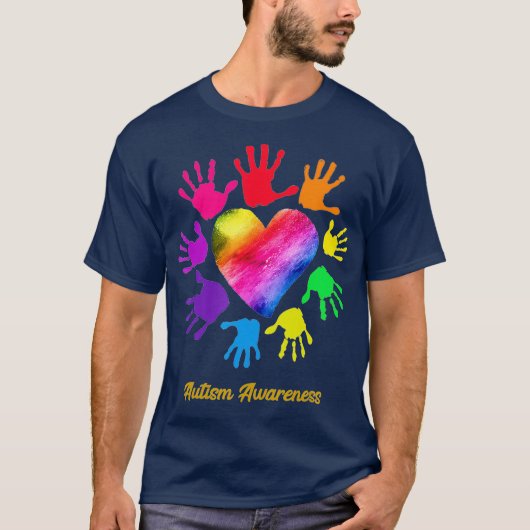 Autism Rainbow We Draag regenboogkunst voor autism T-shirt (Voorkant)