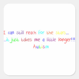 Autism Reach voor de sterren Vierkante Sticker