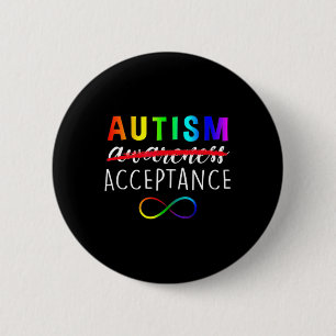 Autism Red accepteert in plaats daarvan geen bewus Ronde Button 5,7 Cm