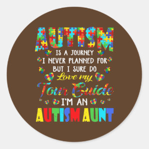 Autism Reis nooit geplande rondleiding tante Ronde Sticker