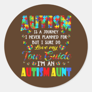 Autism Reis nooit geplande rondleiding tante Ronde Sticker