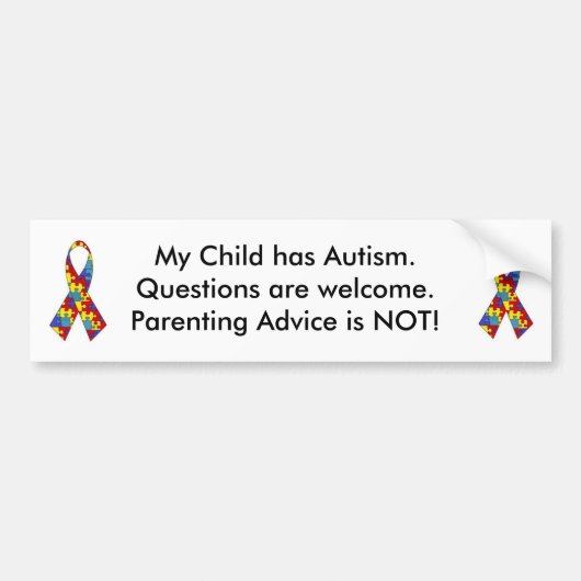 autism_ribbon, autism_ribbon, Mijn kind heeft Auti Bumpersticker (Voorkant)