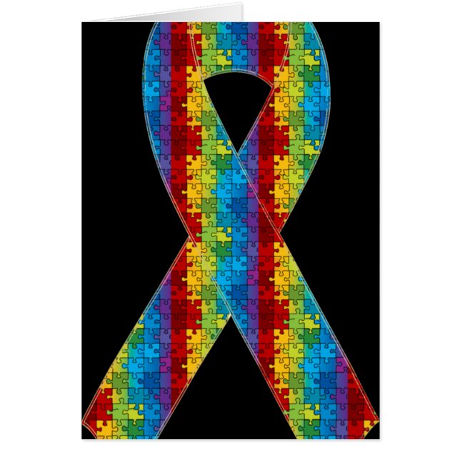 Autism Ribbon Awareness Wenskaart D5 (Voorkant)
