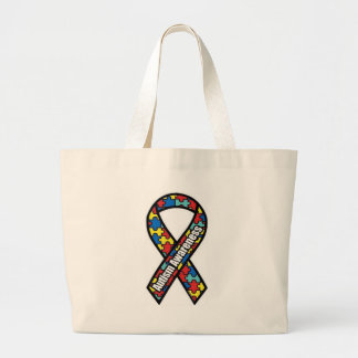 Autism Ribbon_bag Grote Tote Bag