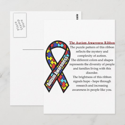 Autism Ribbon betekenis Briefkaart (Voorkant / Achterkant)
