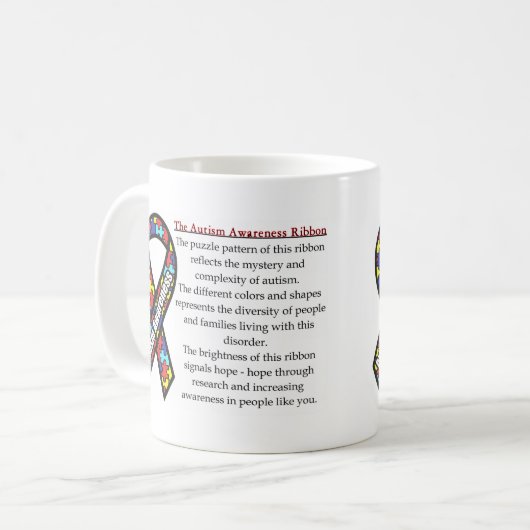 Autism Ribbon betekenis Koffiemok (Voorkant links)