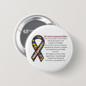 Autism Ribbon betekenis Ronde Button 5,7 Cm (Voorkant /achterkant)