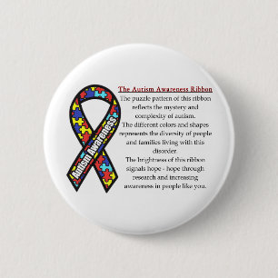 Autism Ribbon betekenis Ronde Button 5,7 Cm