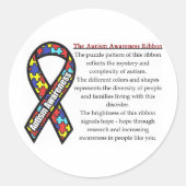 Autism Ribbon betekenis Ronde Sticker (Voorkant)
