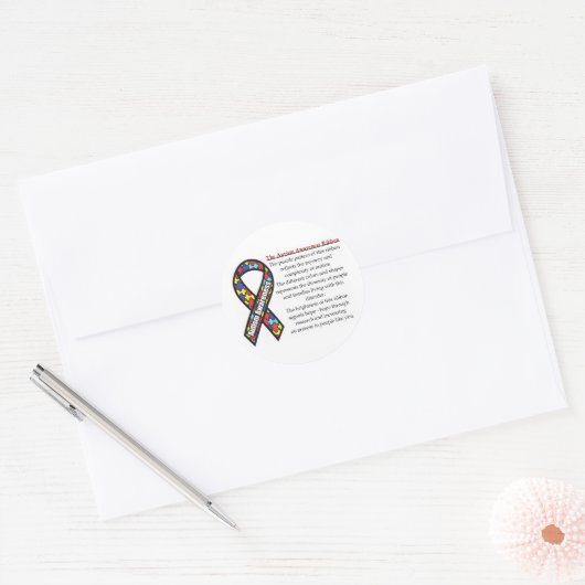 Autism Ribbon betekenis Ronde Sticker (Envelop)