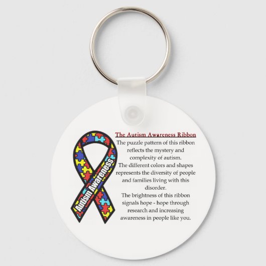 Autism Ribbon betekenis Sleutelhanger (Voorkant)