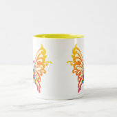 Autism Ribbon Butterfly Tweekleurige Koffiemok (Center)